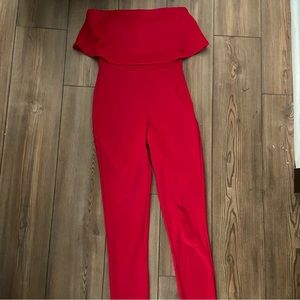 Fashion Nova Red Strapless Jumpsuit